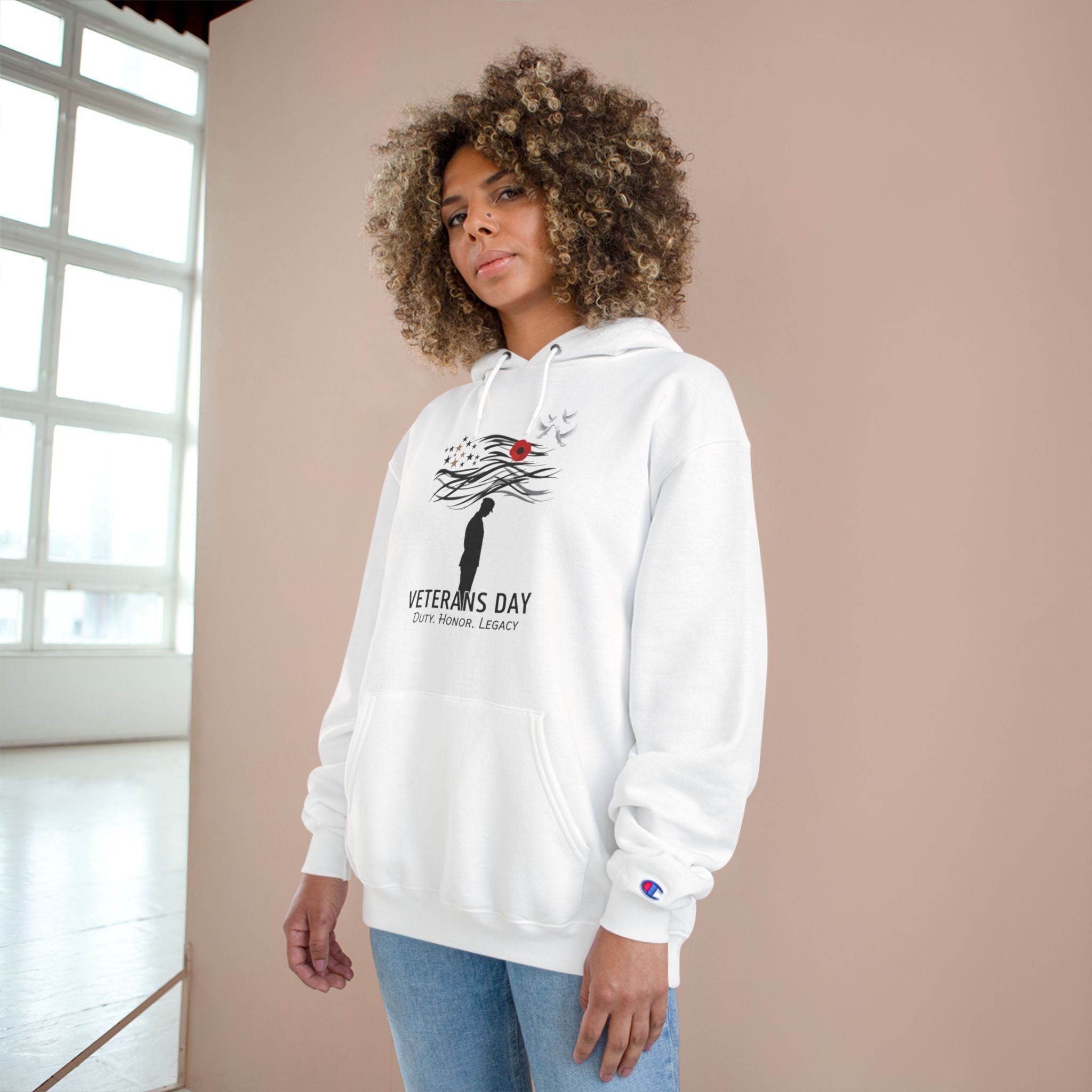 Veterans Day Champion Hoodie, Cozy Hoodie, Gift for Veterans, Memorial Day Apparel, Support Our Troops Printify