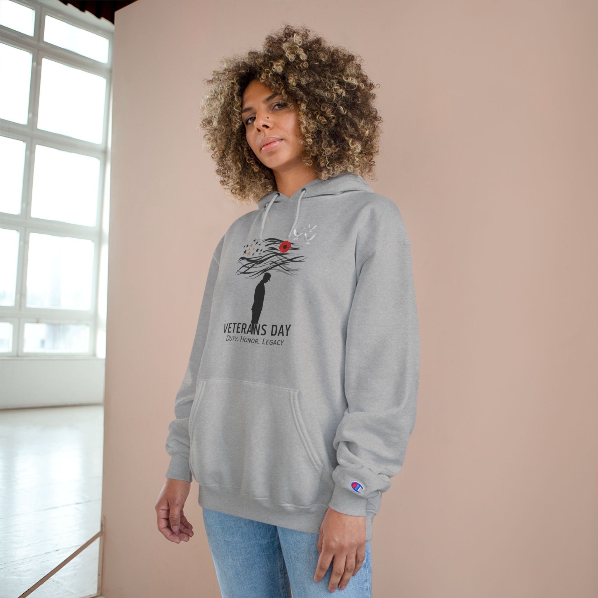Veterans Day Champion Hoodie, Cozy Hoodie, Gift for Veterans, Memorial Day Apparel, Support Our Troops Printify