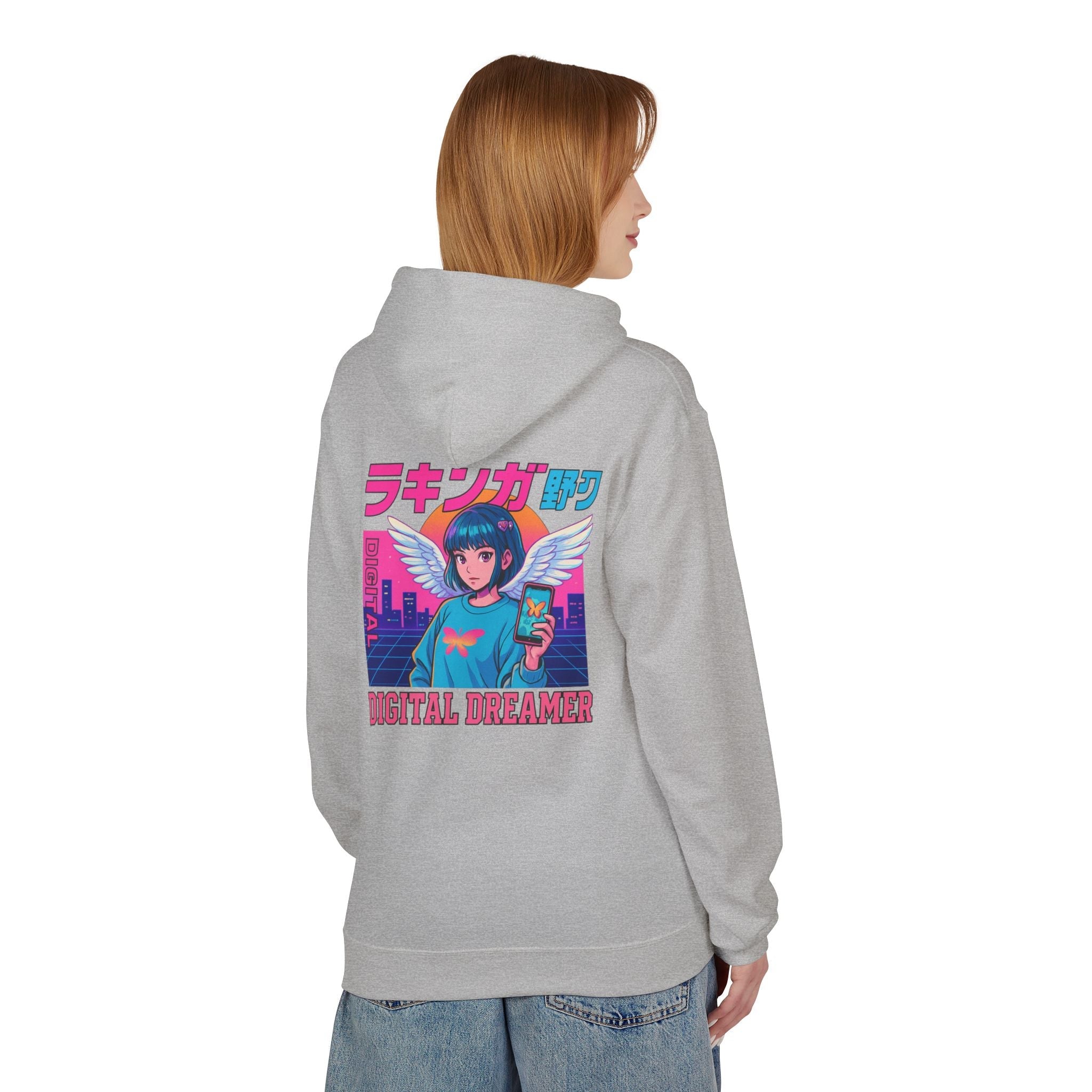 Digital Dreamer Unisex Fleece Hoodie, Cozy Graphic Sweatshirt, Anime Style Hoodie, Perfect Gift for Gamers, Casual Streetwear Printify