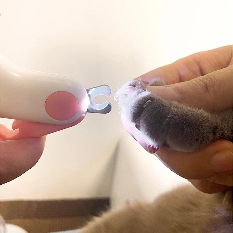 LED Light Cat Dog Nail Clipper Cutter Professional Pet Claw Trimmer with Safety Lock Puppy Kitten Animals Care Grooming Tool Kit Econic Blanks