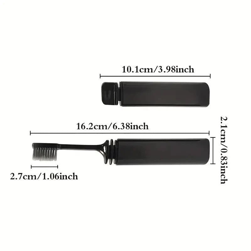 Portable Compact Charcoal Folding Toothbrush - Perfect for TravelCamping, and Hiking - Easy to Take and Efficient Teethbrush Econic Blanks