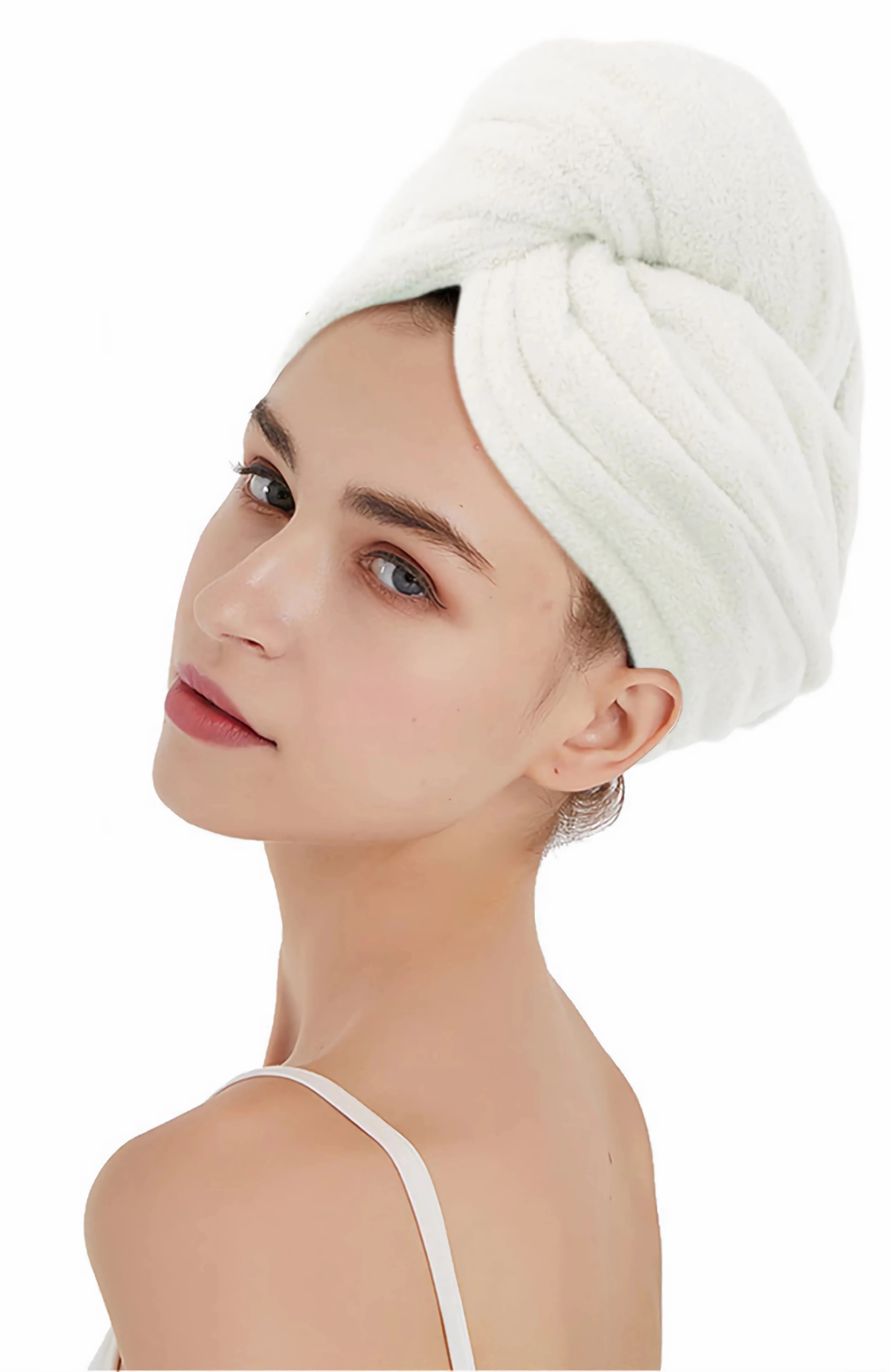 Towel Dry Hair Cap Microfiber Hair Drying Wrap Strong Water Absorbent Triangle Shower Hat Econic Blanks