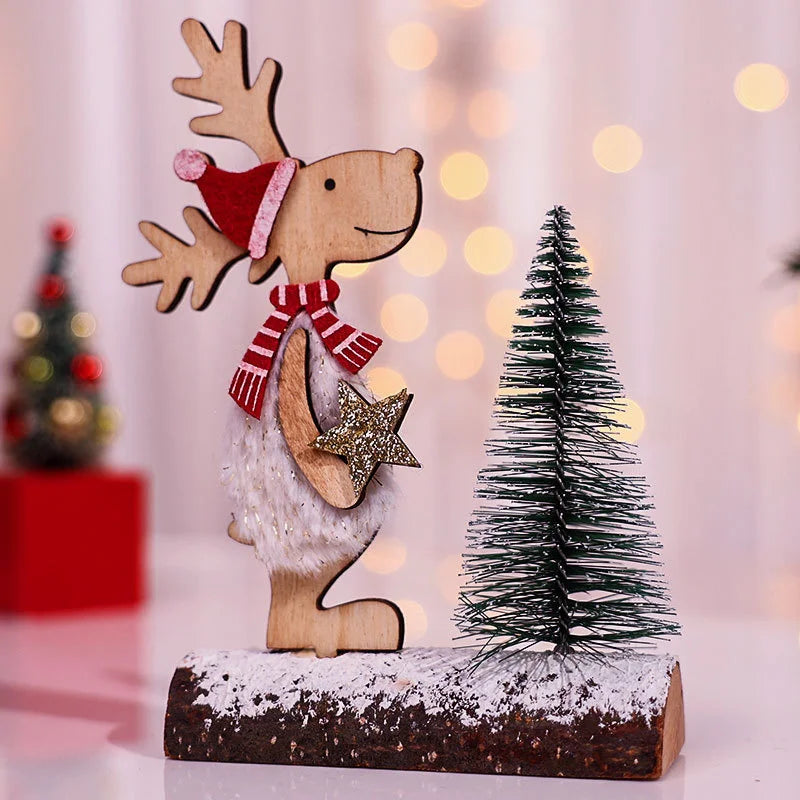 Christmas Tree Children's Handmade DIY Stereo Wooden Christmas Tree Scene Layout Christmas Decorations Ornaments Hot Econic Blanks