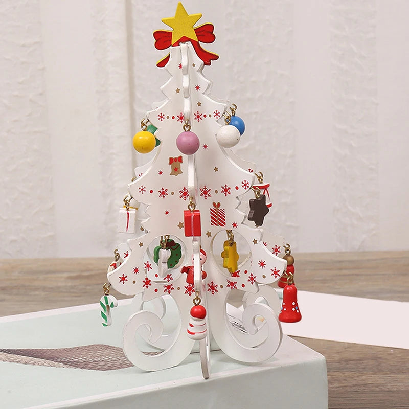 Christmas Tree Children's Handmade DIY Stereo Wooden Christmas Tree Scene Layout Christmas Decorations Ornaments Hot Econic Blanks