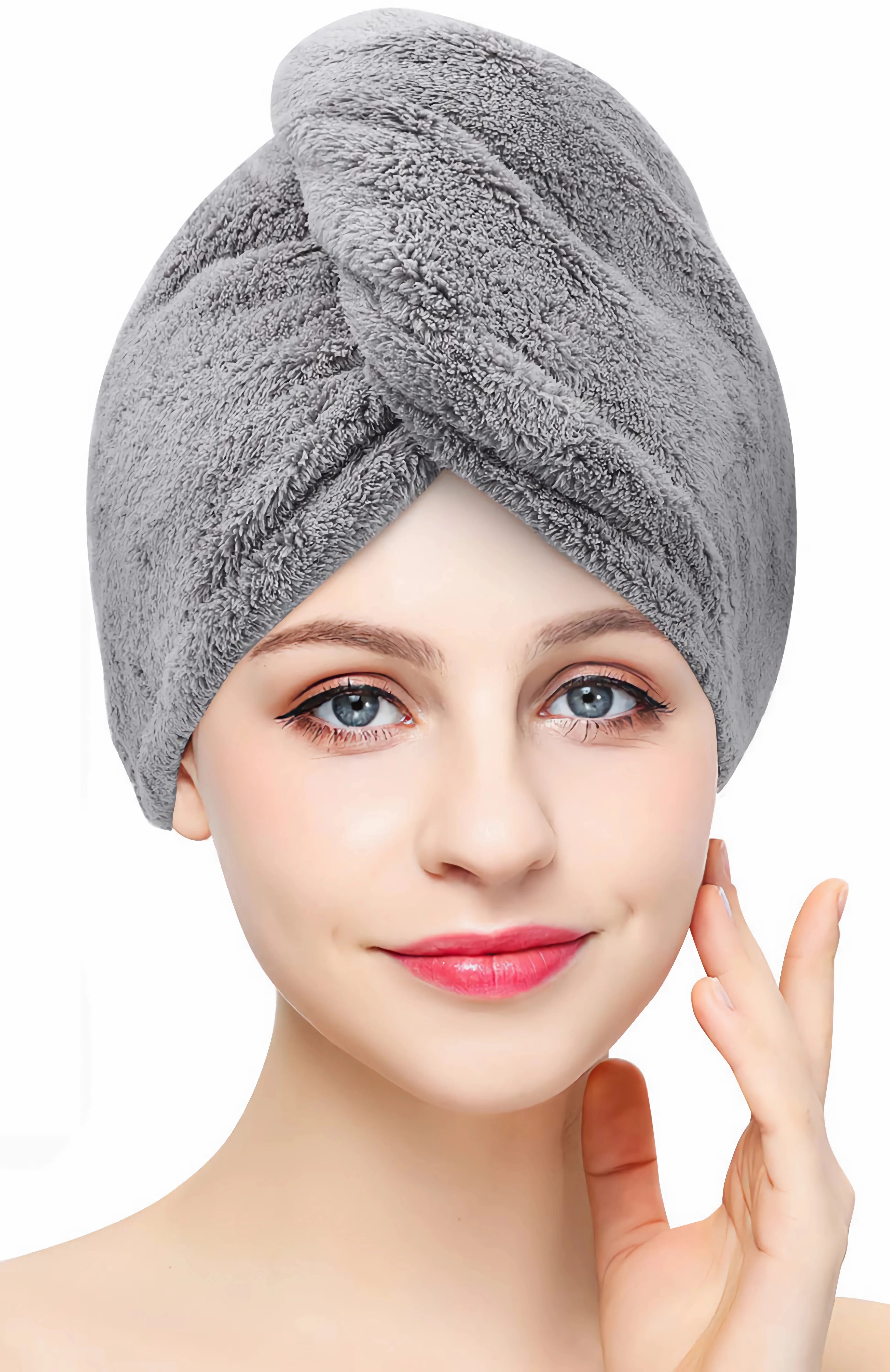 Towel Dry Hair Cap Microfiber Hair Drying Wrap Strong Water Absorbent Triangle Shower Hat Econic Blanks