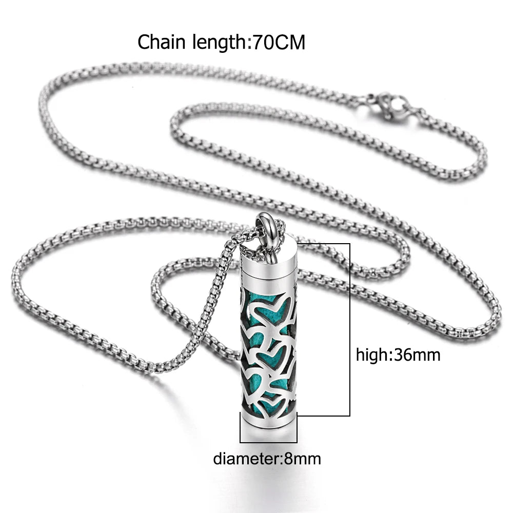 Long Strip Stainless Steel Aromatherapy Necklace Perfume Diffuser Essential Oil Diffuser Pendant Necklace Jewelry Accessories Econic Blanks