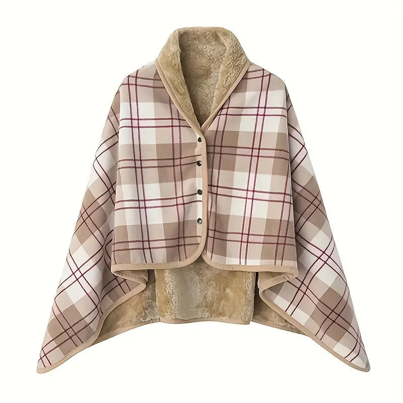 1pc Wearable Blankets Shawl Blanket Flannel Lazy Casual Office Blanket Econic Blanks