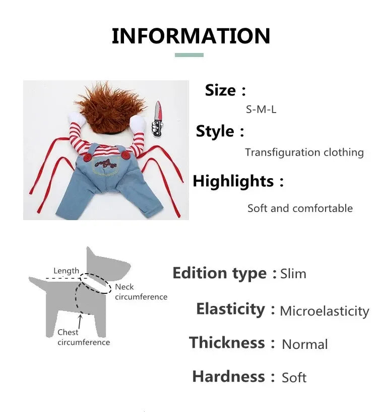 1PCS Halloween Dagger Pet Transformation Dress Festival Funny Knife Holding Dog Clothes Cat Standing Dress Pet Dress Up Econic Blanks