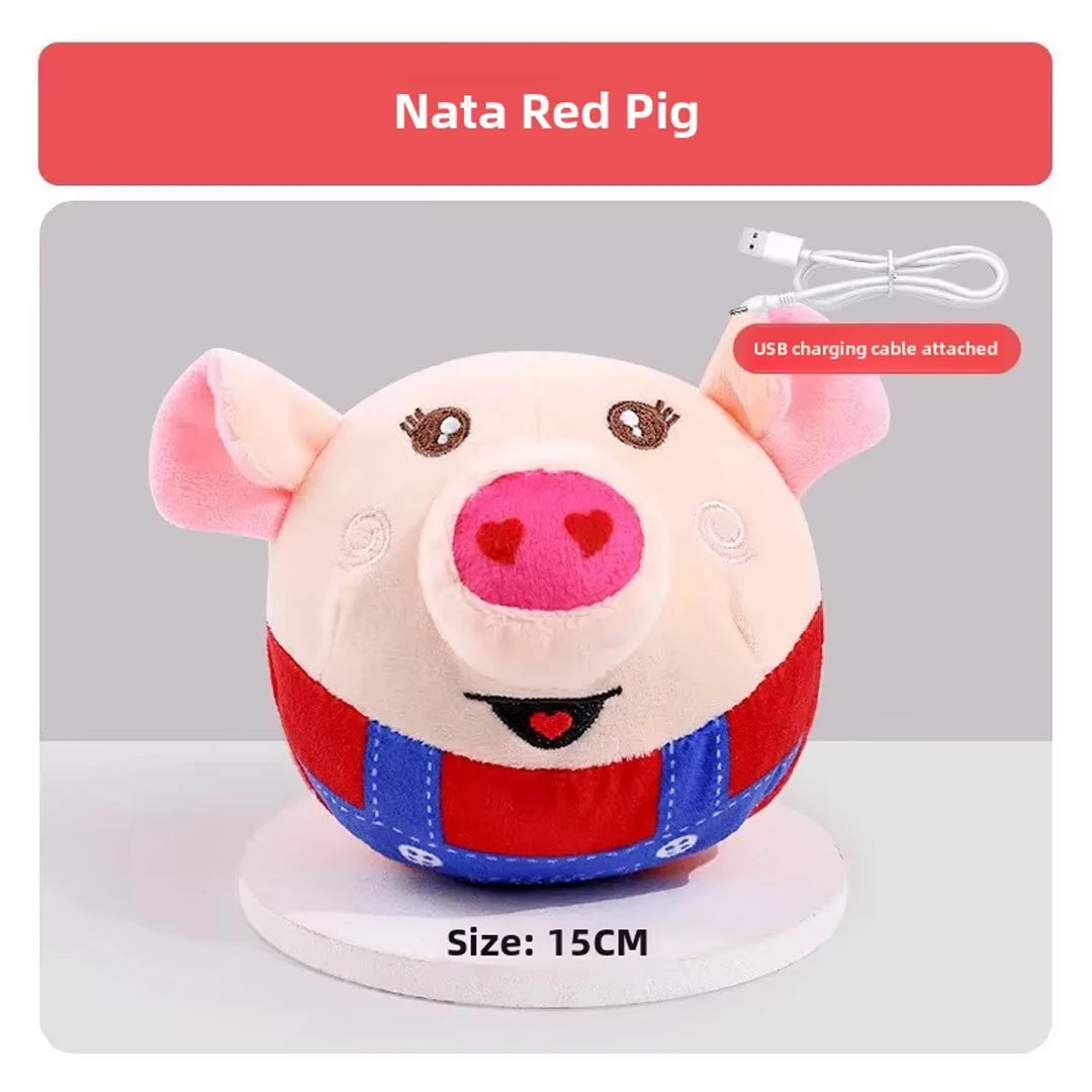 New Dog Toys Interactive Puzzle Electric Plush Jumping Ball USB Rechargeable Clown Cartoon Dog Training Toy Piggy Pet Product Econic Blanks