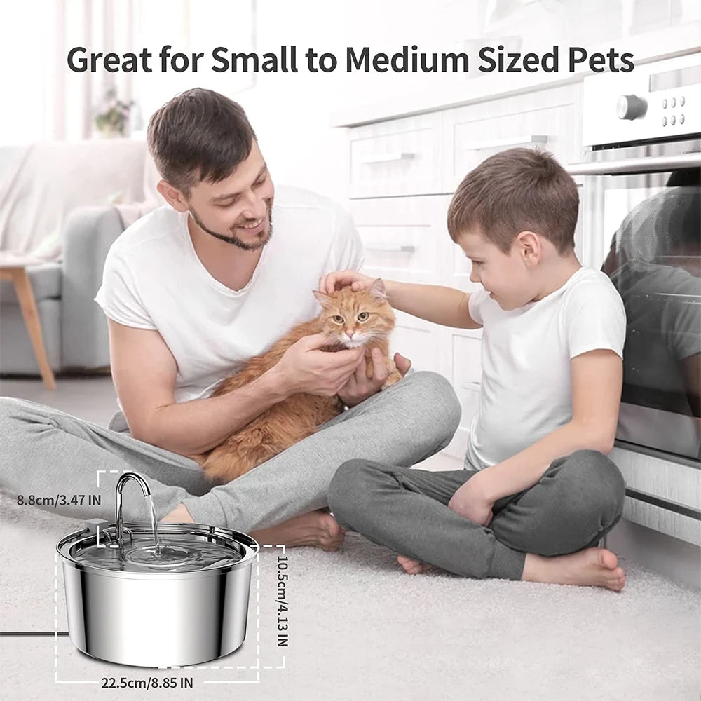 Stainless Steel Pet Water Feeder Cat Automatic Water Fountain USB Electric Mute for Cat Dog Filter Fountain Smart Drinking Bowl Econic Blanks