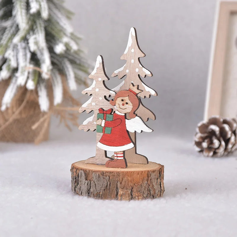 Christmas Tree Children's Handmade DIY Stereo Wooden Christmas Tree Scene Layout Christmas Decorations Ornaments Hot Econic Blanks