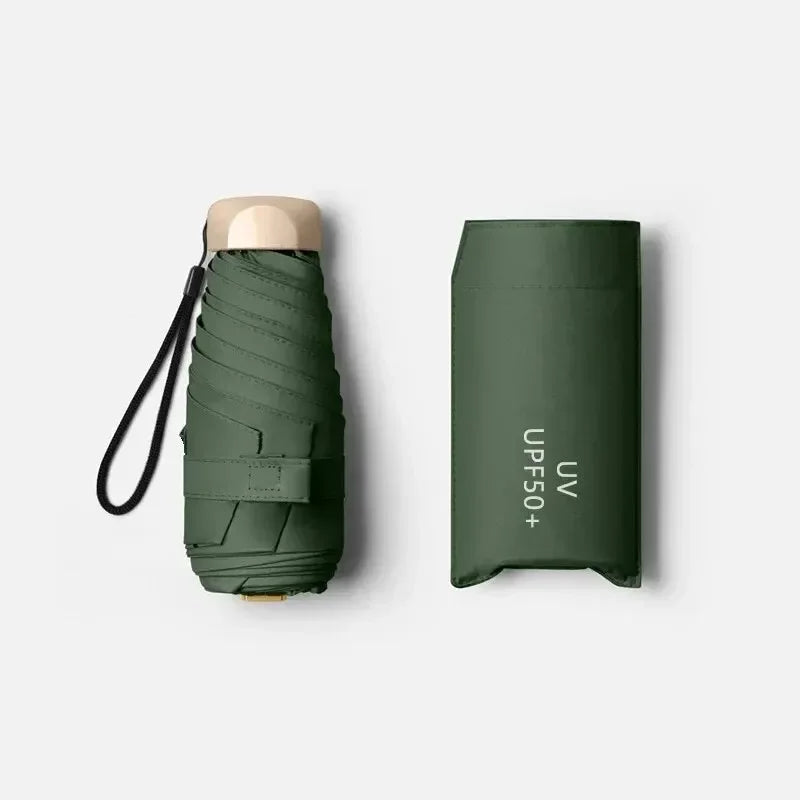 1Pc 55% Off Mini Sun Umbrella Pocket Rain Umbrella Vinyl Folding UV Ultraviolet Protection Sun Shade Pocket Parasol Capsule Econic Blanks