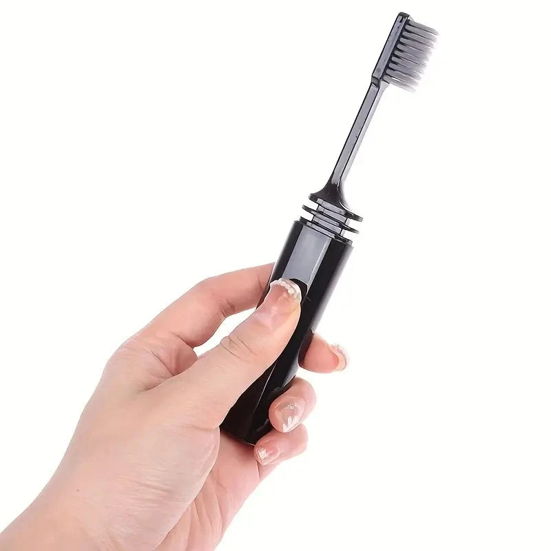 Portable Compact Charcoal Folding Toothbrush - Perfect for TravelCamping, and Hiking - Easy to Take and Efficient Teethbrush Econic Blanks