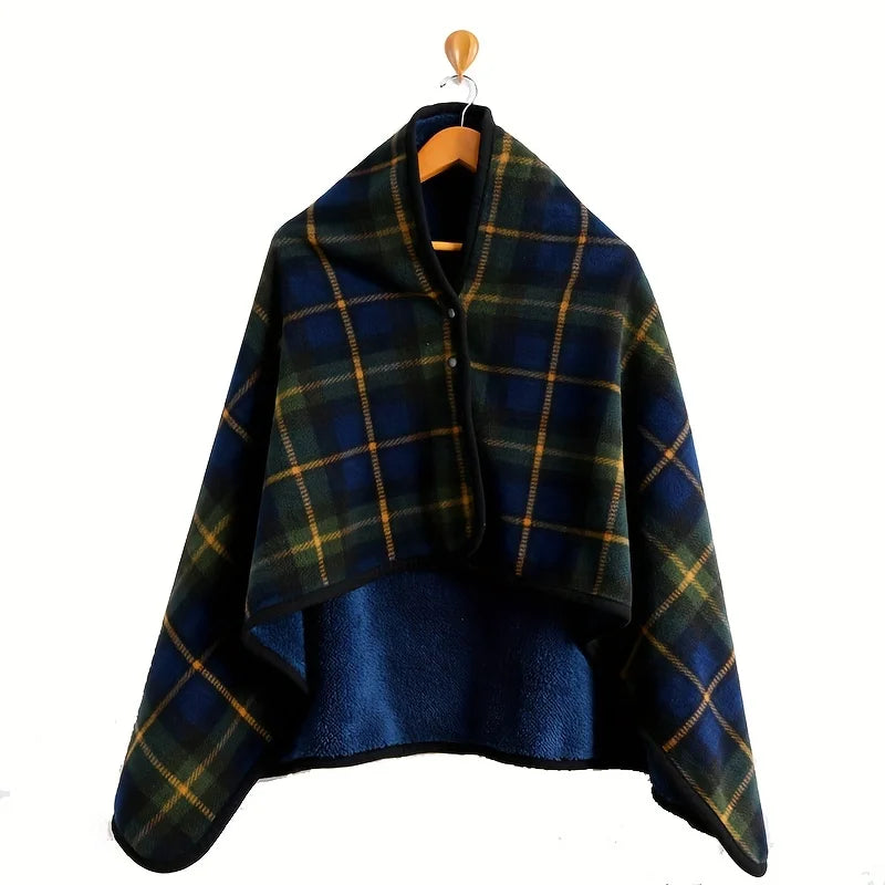 1pc Wearable Blankets Shawl Blanket Flannel Lazy Casual Office Blanket Econic Blanks