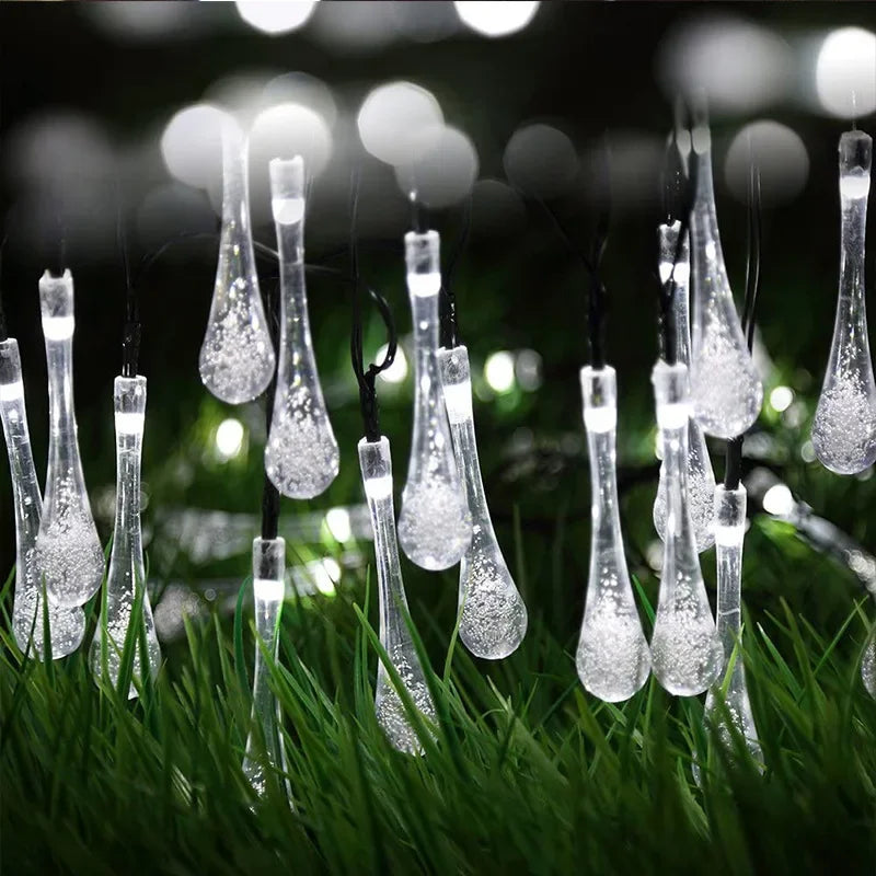 Solar Water Drop Lights 20/30/100LEDs Waterproof Outdoor Fairy String Light for Garden Courtyard Christmas Wedding Party Decor Econic Blanks