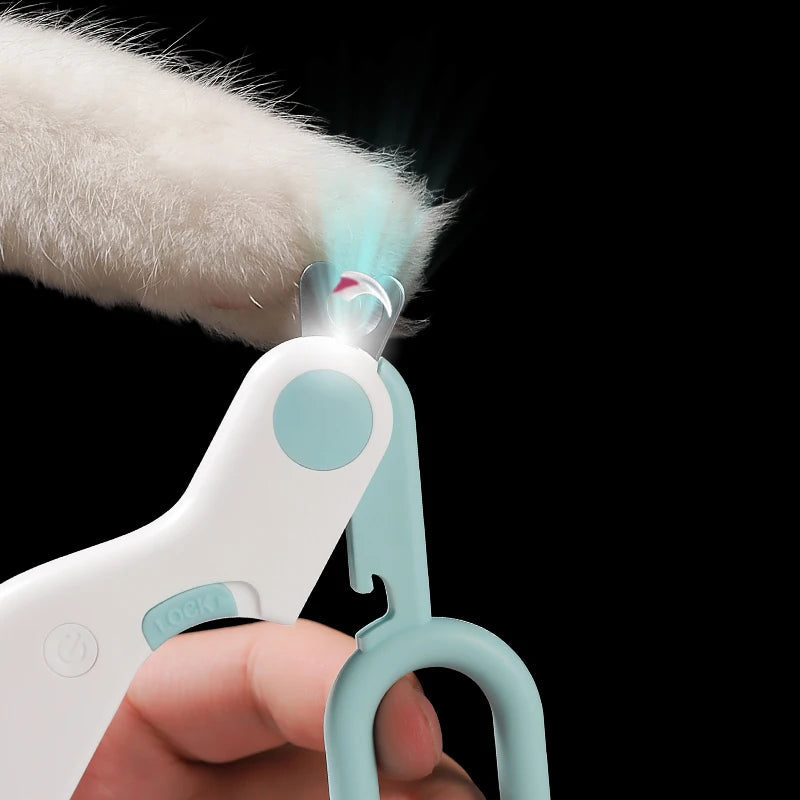 LED Light Cat Dog Nail Clipper Cutter Professional Pet Claw Trimmer with Safety Lock Puppy Kitten Animals Care Grooming Tool Kit Econic Blanks