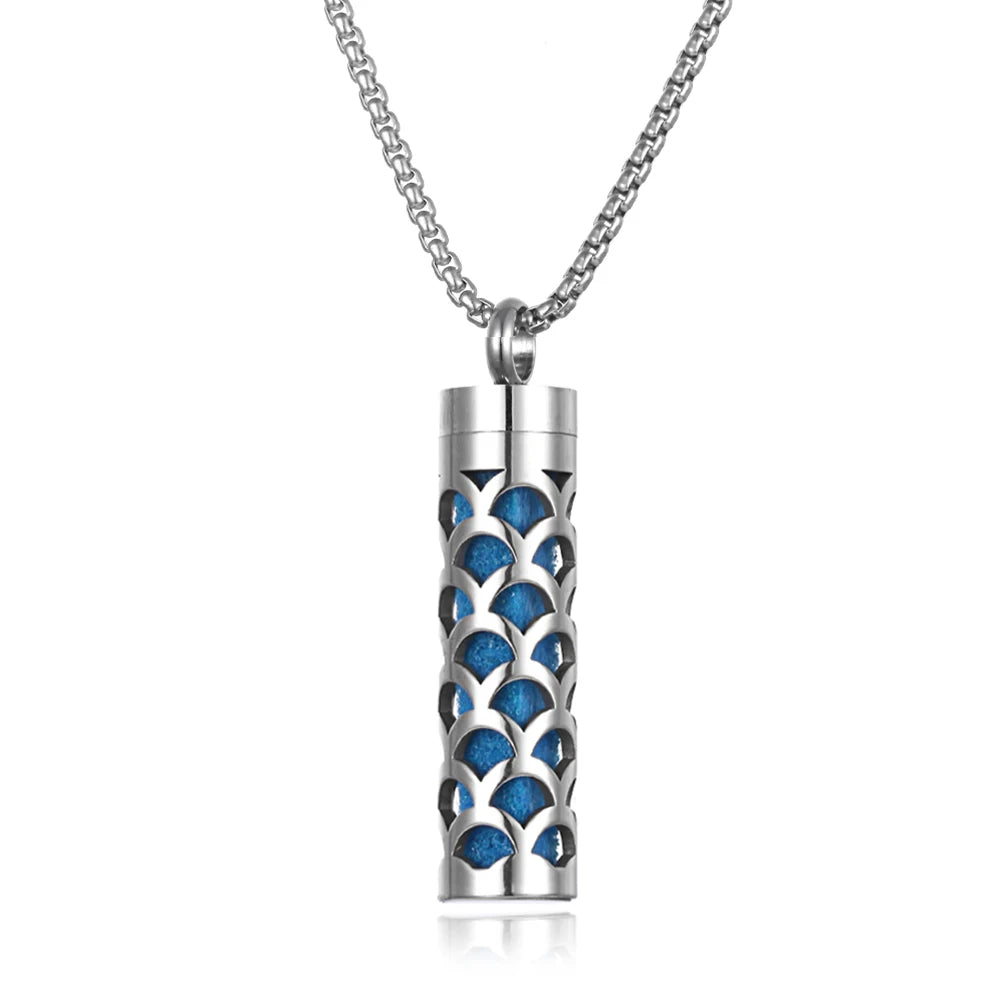 Long Strip Stainless Steel Aromatherapy Necklace Perfume Diffuser Essential Oil Diffuser Pendant Necklace Jewelry Accessories Econic Blanks