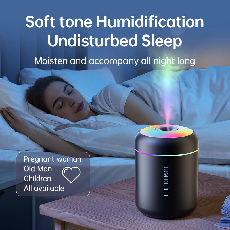 180ML Mini Air Humidifier USB Electric Aroma Diffuser Essential Oil Purifier Aromatherapy Mist Maker Lights For Car Home Bedroom Econic Blanks