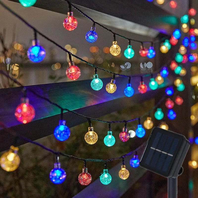2024 New Solar Crystal Globe LED String Lights LED Solar Outdoor Light IP65 Fairy Light Christmas Garland for Garden Party Decor Econic Blanks