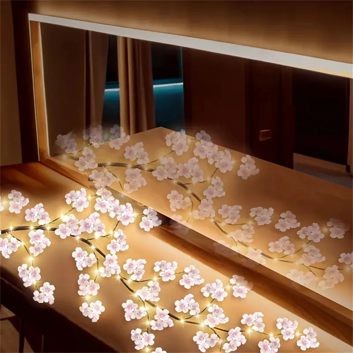Cherry Blossom 96 Led USB Tree Branch Rattan Lights 8 Modes Colorful String Lamp Valentine Christmas Wedding Bedroom Decoration Econic Blanks
