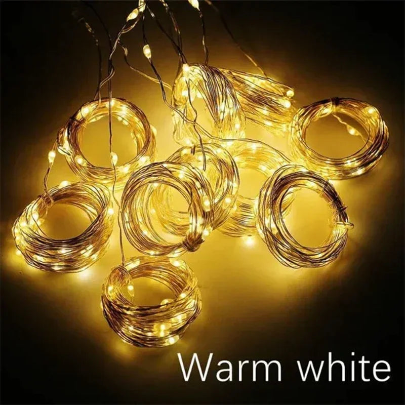 3M LED Curtain String Lights Fairy Decoration USB Holiday Garland Lamp 8 Mode For Home Garden Christmas Party New Year Wedding Econic Blanks