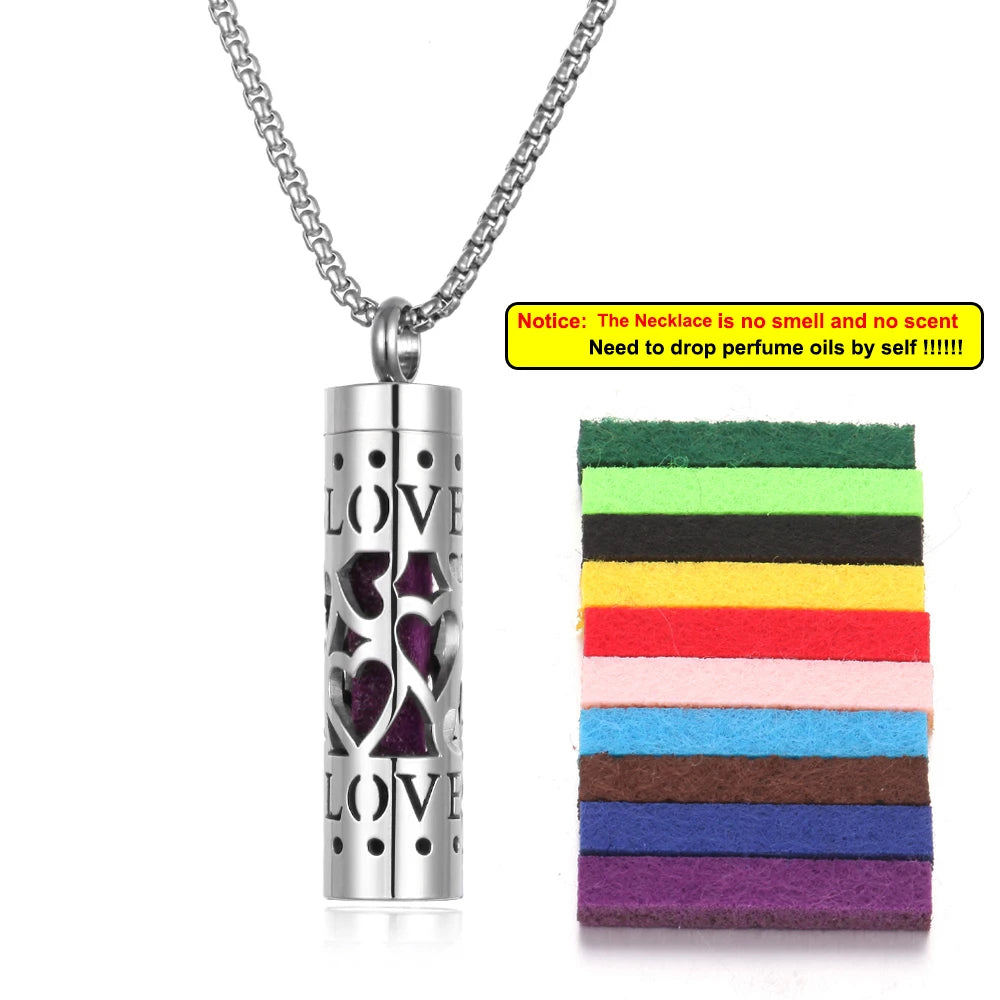Long Strip Stainless Steel Aromatherapy Necklace Perfume Diffuser Essential Oil Diffuser Pendant Necklace Jewelry Accessories Econic Blanks