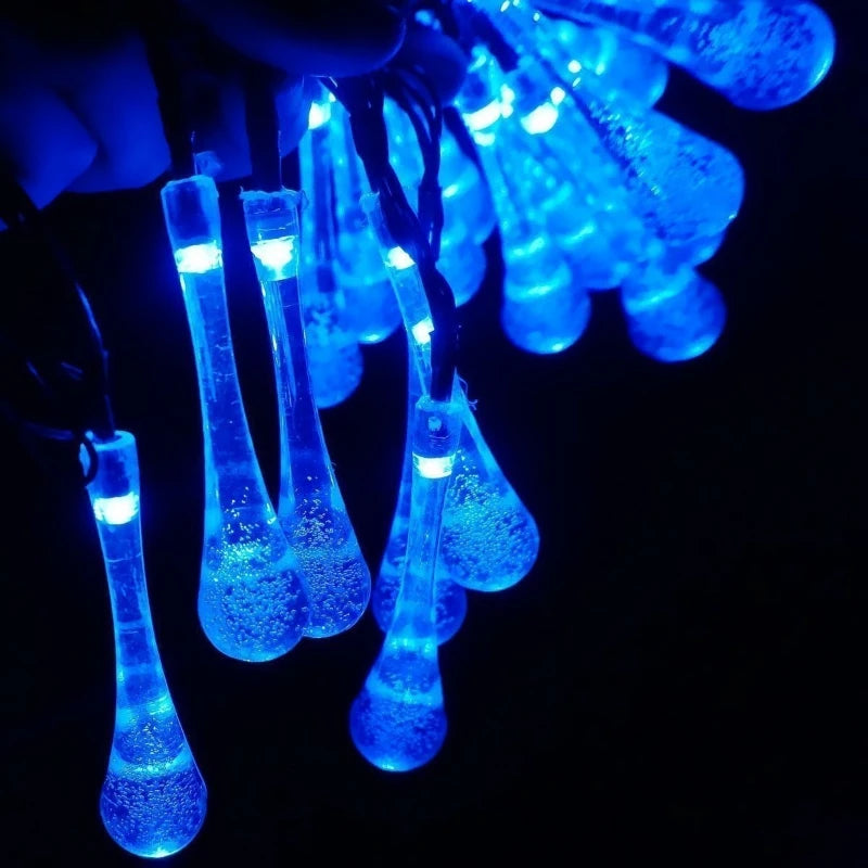 Solar Water Drop Lights 20/30/100LEDs Waterproof Outdoor Fairy String Light for Garden Courtyard Christmas Wedding Party Decor Econic Blanks