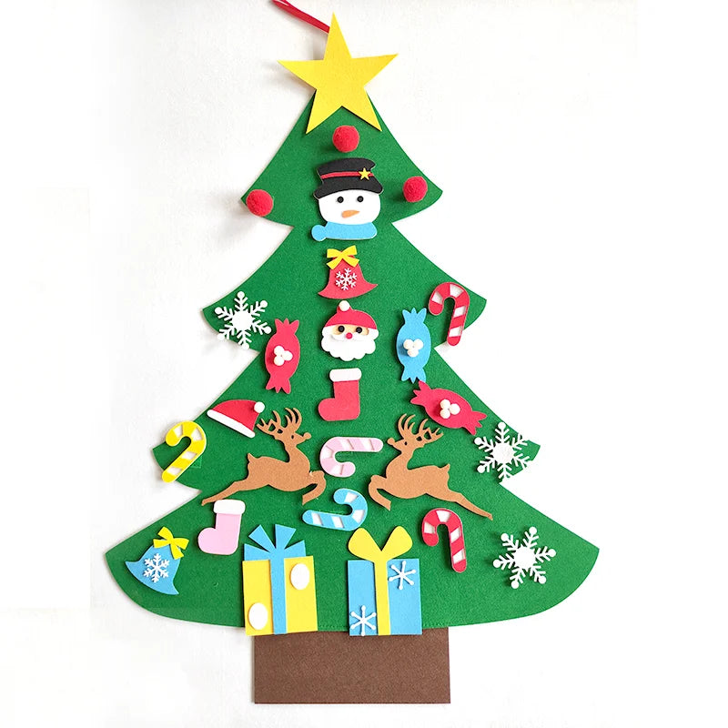 DIY Felt Christmas Tree Christmas Decoration for Home Navidad 2022 New Year Christmas Ornaments Santa Claus Xmas Kids Gifts Econic Blanks