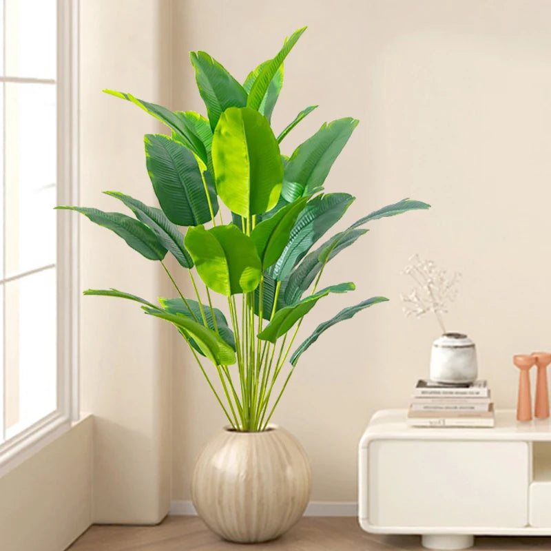 1pc Artificial Plants Large Tropical Palm Tree Fake Banana Plants Leaves Real Touch Plastic Monstera For Home Garden Party Decor Econic Blanks