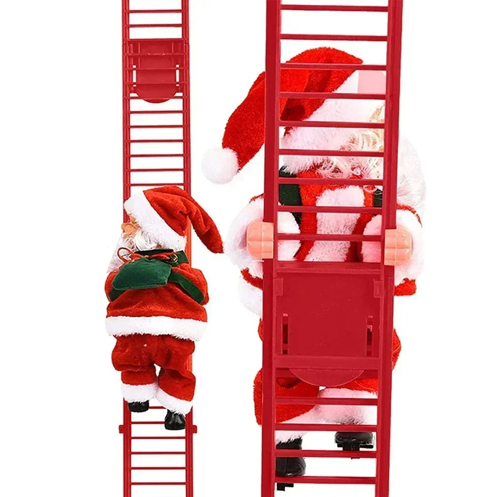Electric Climbing Ladder Santa Claus Music Doll Christmas Ornament Decoration for Home Christmas Tree Hanging Decor NewYear Gift Econic Blanks
