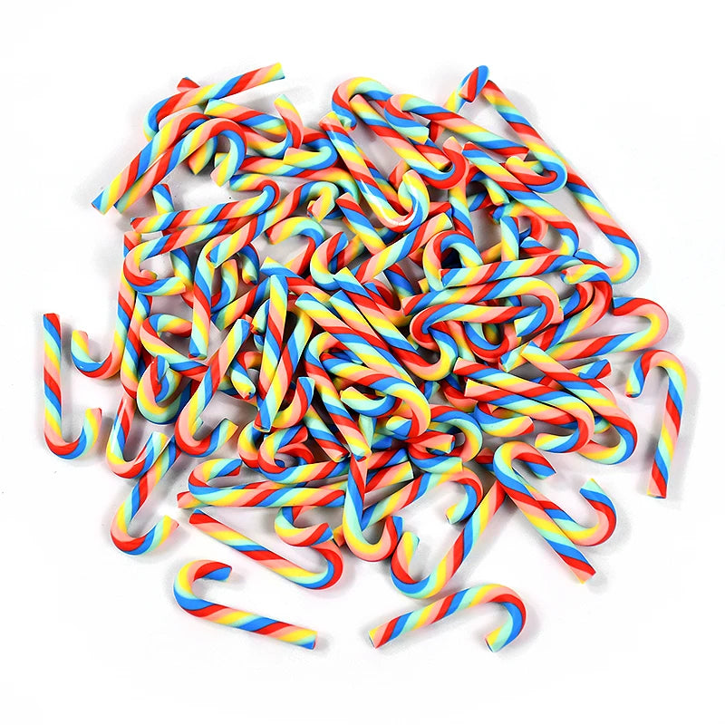 10/30/50Pcs Mini Candy Cane Christmas Decoration Red White Resin Candy DIY Crafts Xmas Pendant Navidad Home Decor 2025 New Year Econic Blanks