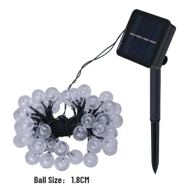 2024 New Solar Crystal Globe LED String Lights LED Solar Outdoor Light IP65 Fairy Light Christmas Garland for Garden Party Decor Econic Blanks