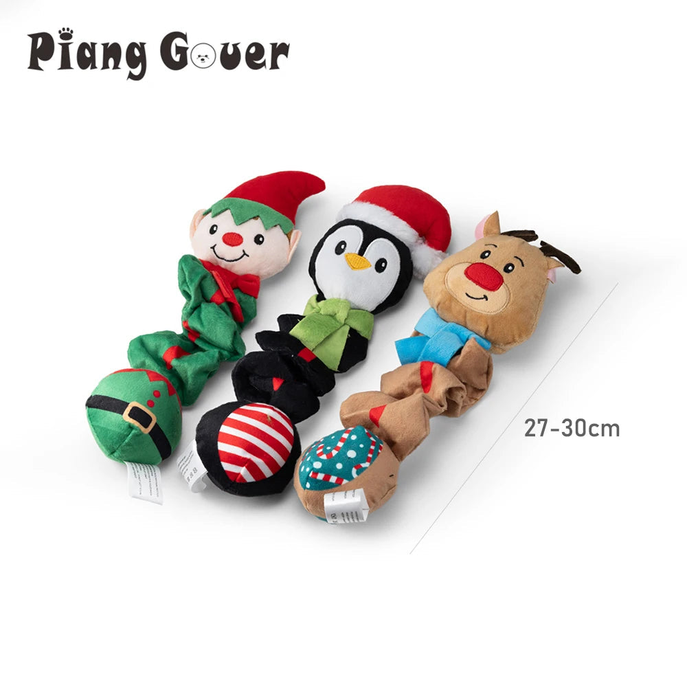 Christmas Elf Penguin Pet Squeaky Sound Toy Cute Animal Squeak Dog Toy Puppy Econic Blanks