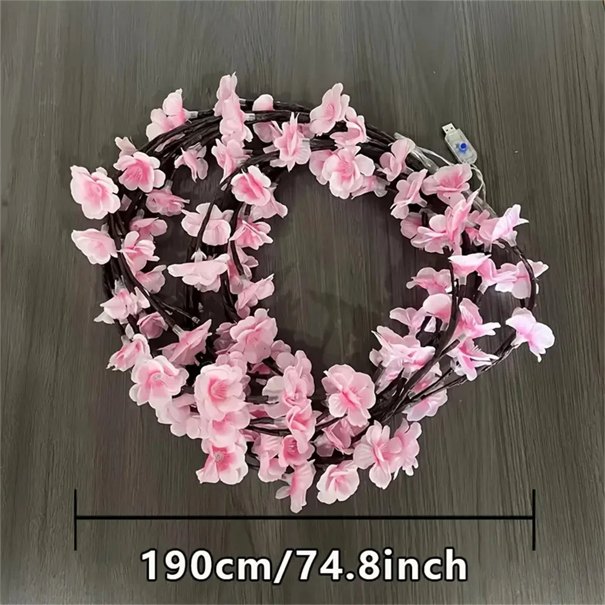 Cherry Blossom 96 Led USB Tree Branch Rattan Lights 8 Modes Colorful String Lamp Valentine Christmas Wedding Bedroom Decoration Econic Blanks