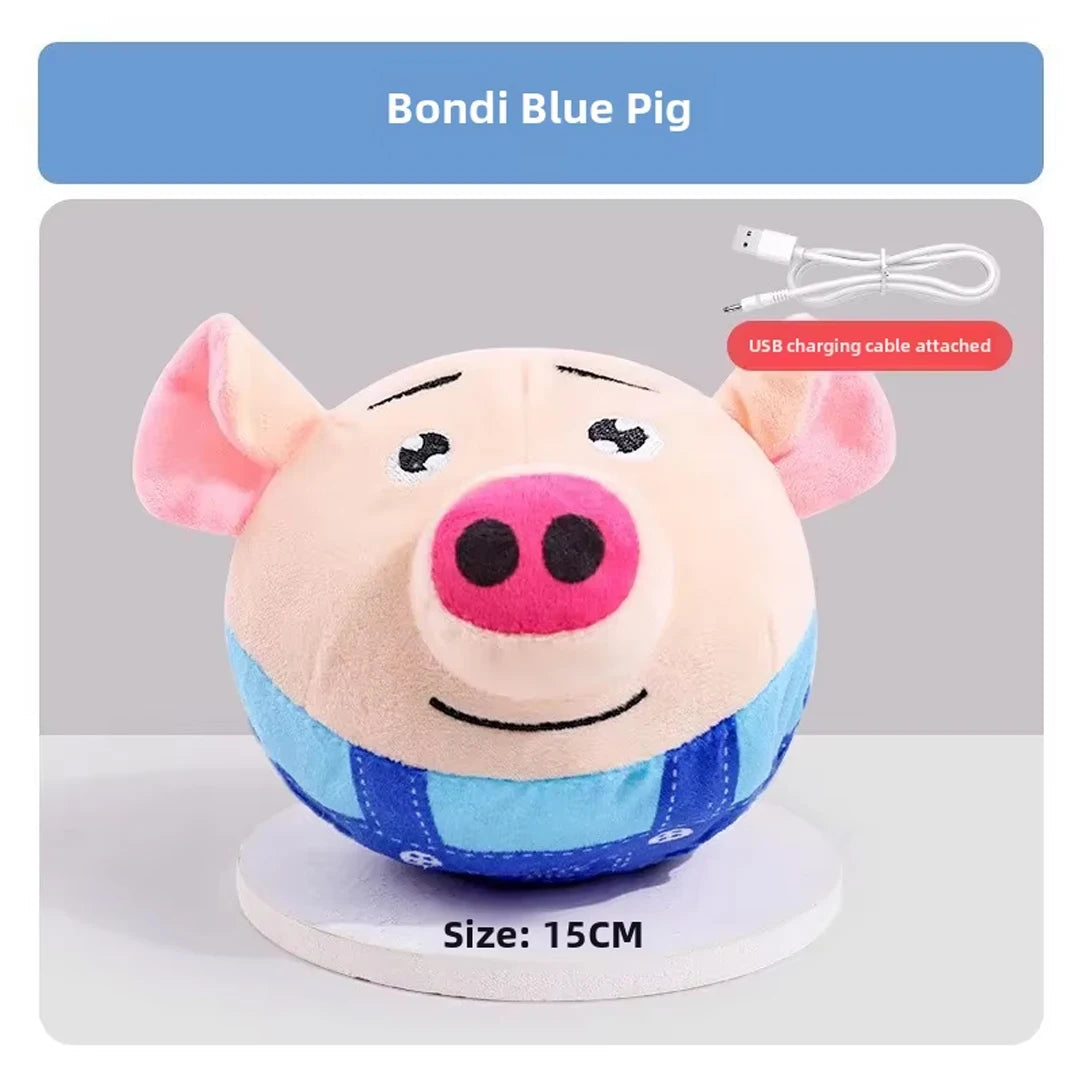 New Dog Toys Interactive Puzzle Electric Plush Jumping Ball USB Rechargeable Clown Cartoon Dog Training Toy Piggy Pet Product Econic Blanks