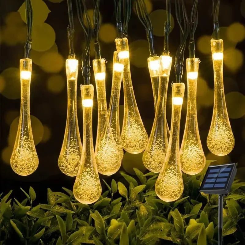Solar Water Drop Lights 20/30/100LEDs Waterproof Outdoor Fairy String Light for Garden Courtyard Christmas Wedding Party Decor Econic Blanks
