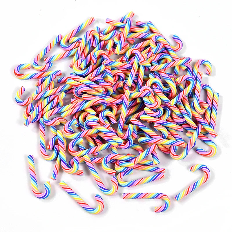 10/30/50Pcs Mini Candy Cane Christmas Decoration Red White Resin Candy DIY Crafts Xmas Pendant Navidad Home Decor 2025 New Year Econic Blanks