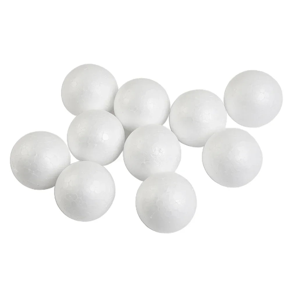10pcs Solid Foam Balls 50mm–100mm – Polystyrene Round DIY Accessories for Crafts, Party & Christmas Decorations Econic Blanks
