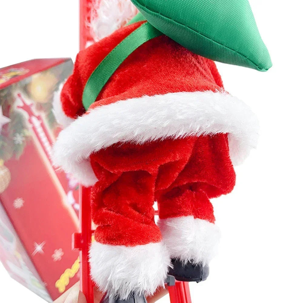 Electric Climbing Ladder Santa Claus Music Doll Christmas Ornament Decoration for Home Christmas Tree Hanging Decor NewYear Gift Econic Blanks