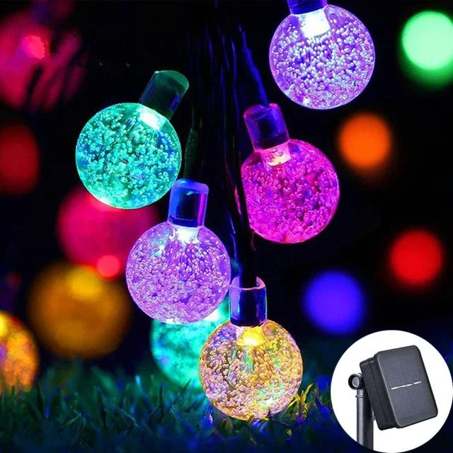 2024 New Solar Crystal Globe LED String Lights LED Solar Outdoor Light IP65 Fairy Light Christmas Garland for Garden Party Decor Econic Blanks