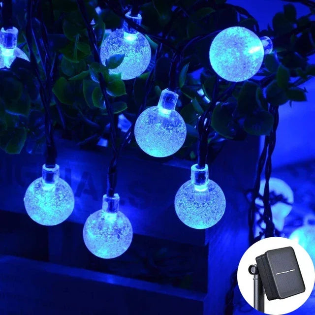 2024 New Solar Crystal Globe LED String Lights LED Solar Outdoor Light IP65 Fairy Light Christmas Garland for Garden Party Decor Econic Blanks