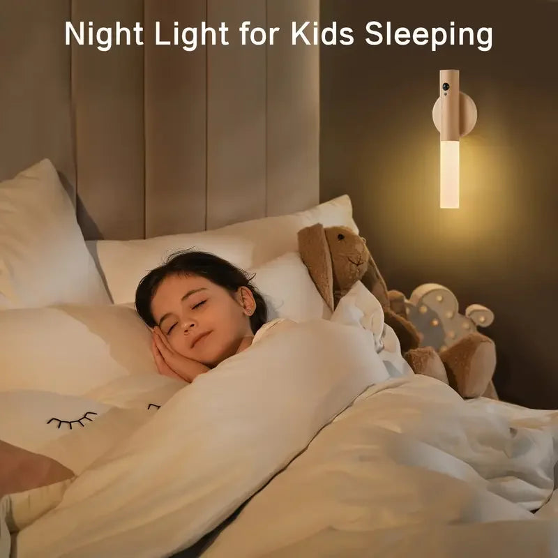 Smart Motion Sensor Night Light LED Rechargeable Magnetic Wall Lamp Portable for Hallway Bedroom Stairs Bathroom Cabinets Decor Econic Blanks