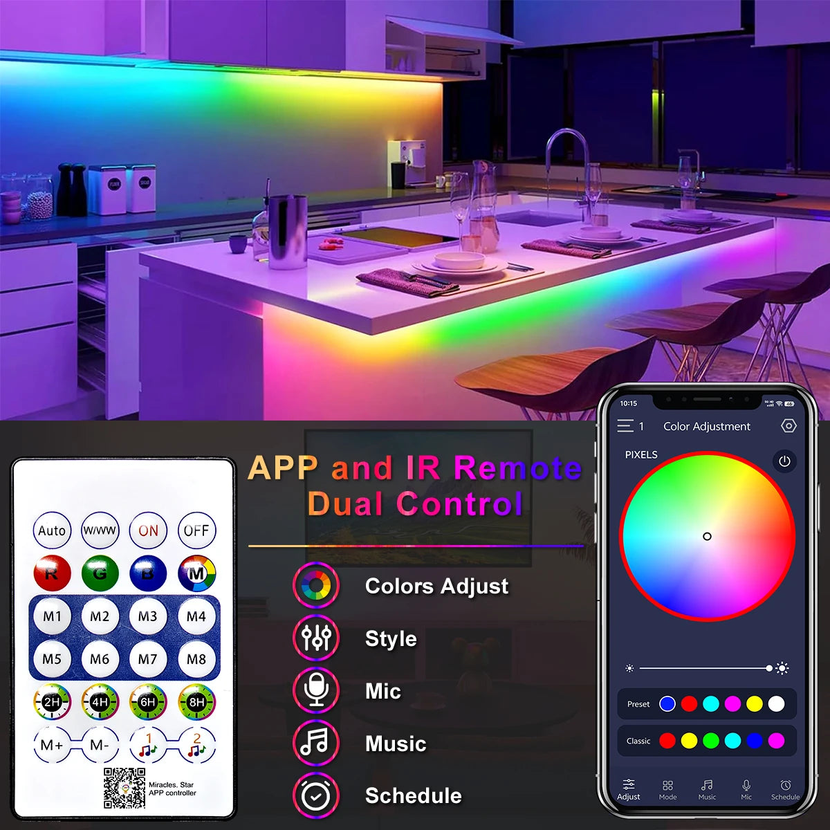 5V RGB Neon Strip Light 1M 2M 3M 5M USB Waterproof Flexible Ribbon Tape Neon Lights With Bluetooth Remote Control For Home Decor Econic Blanks