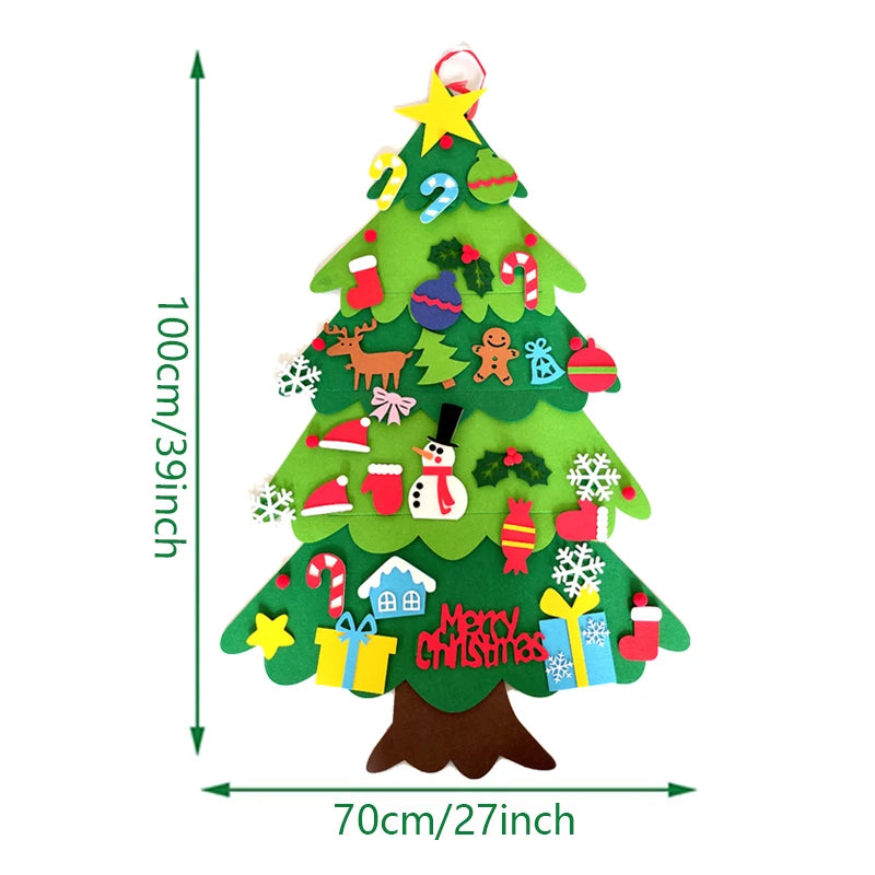 DIY Felt Christmas Tree Christmas Decoration for Home Navidad 2022 New Year Christmas Ornaments Santa Claus Xmas Kids Gifts Econic Blanks