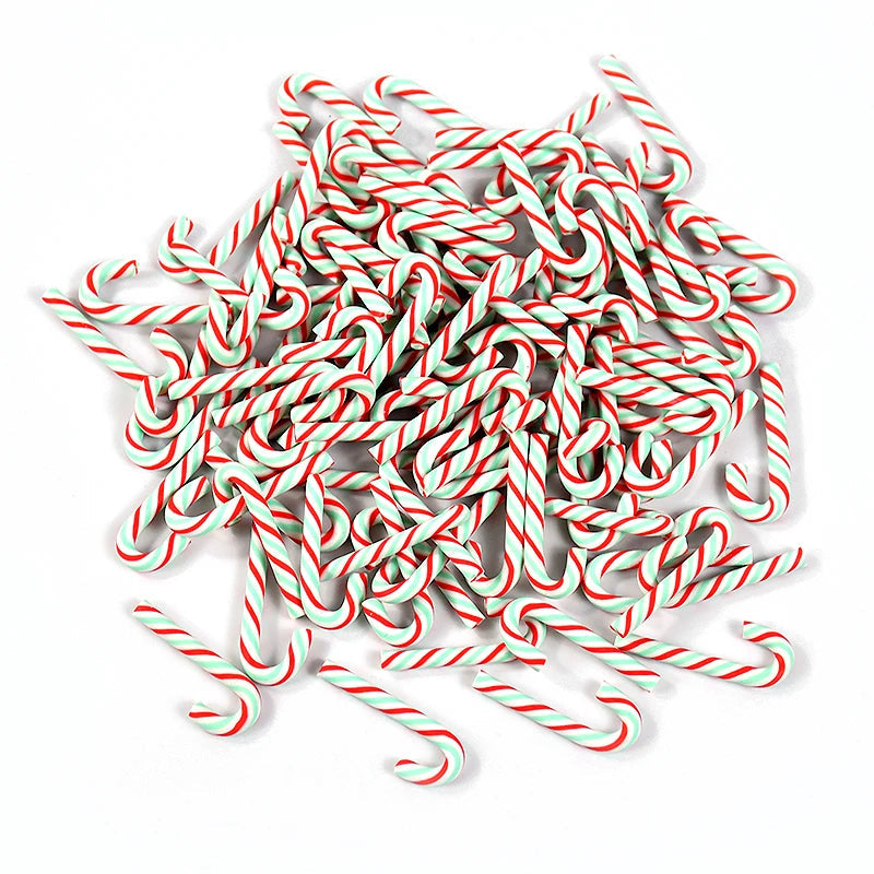 10/30/50Pcs Mini Candy Cane Christmas Decoration Red White Resin Candy DIY Crafts Xmas Pendant Navidad Home Decor 2025 New Year Econic Blanks
