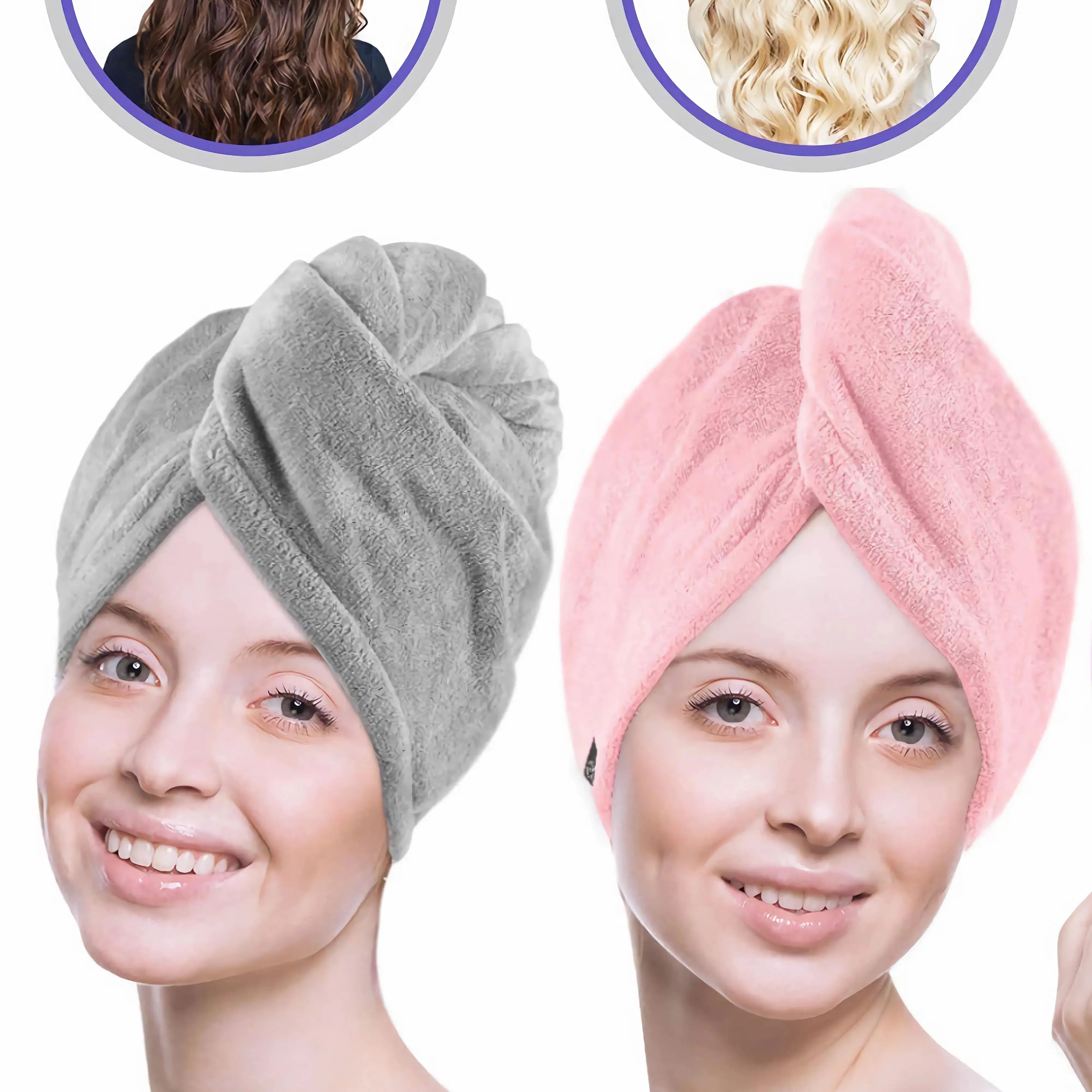 Towel Dry Hair Cap Microfiber Hair Drying Wrap Strong Water Absorbent Triangle Shower Hat Econic Blanks