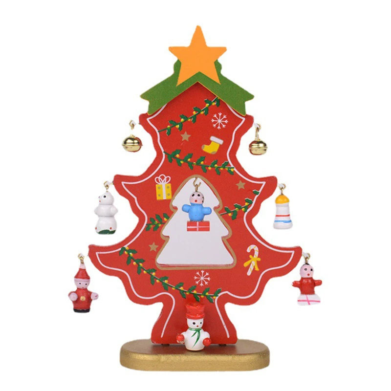 Christmas Tree Children's Handmade DIY Stereo Wooden Christmas Tree Scene Layout Christmas Decorations Ornaments Hot Econic Blanks