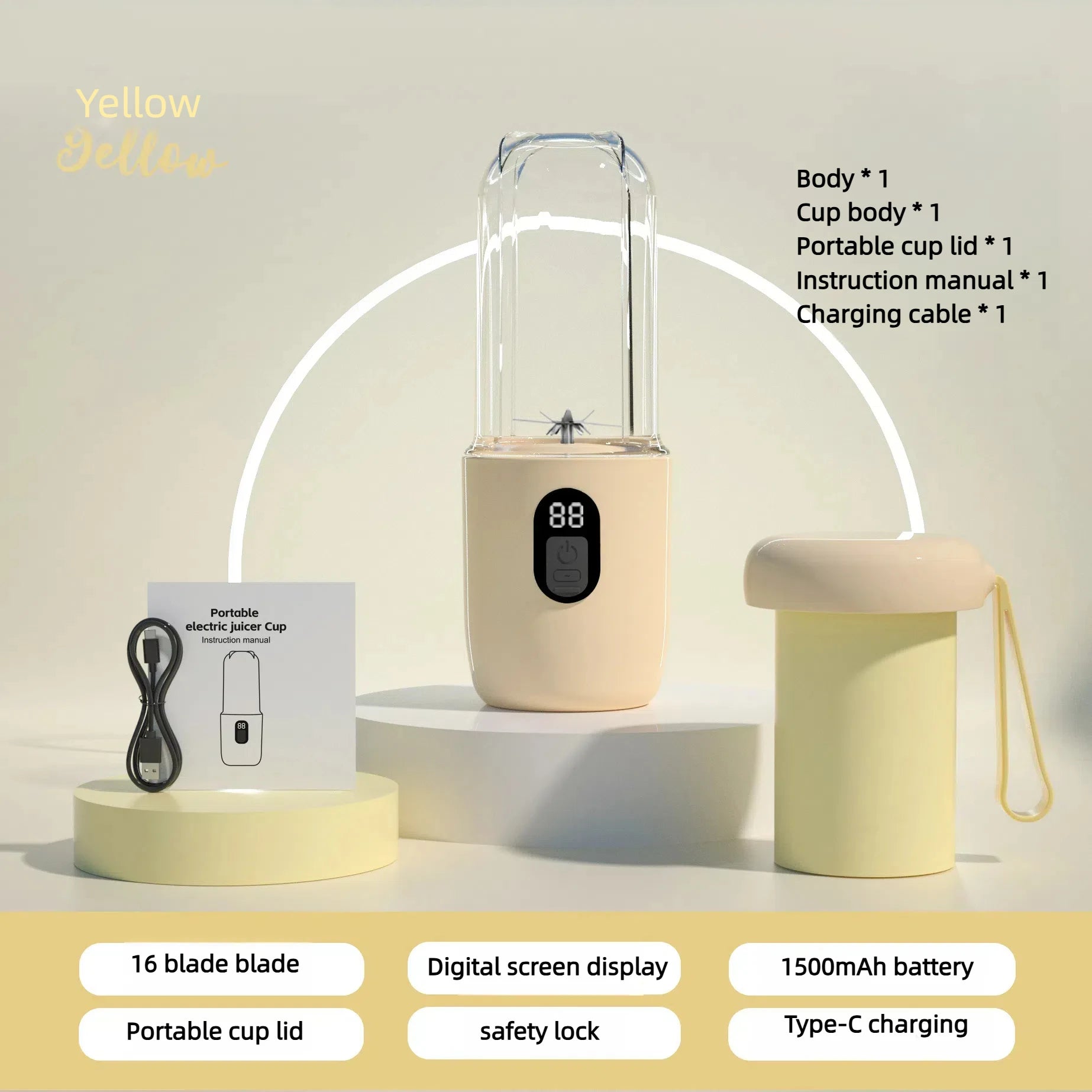 Portable Blender Bottle Electric 6 Blades Multifunction Juice Blender Fresh Juice Smoothie Blender Ice CrushCup Food Processor Econic Blanks
