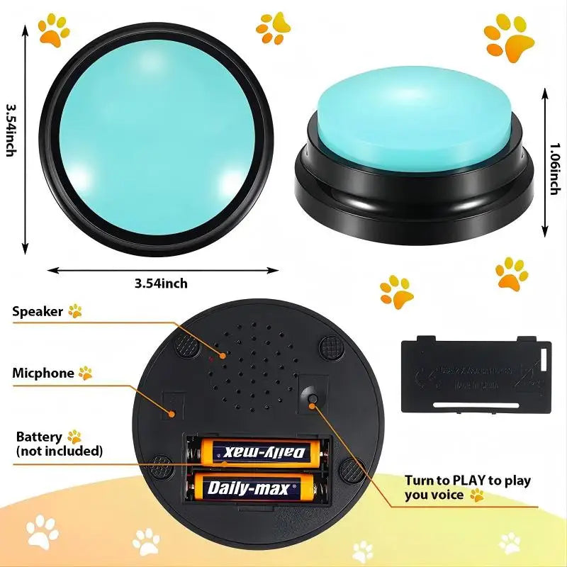 Dog Toys Funny Dog Recordable Pet Toys Travel Talking Pet Starters Pet Speaking Buttons Portable Cute Pet Supplies Econic Blanks