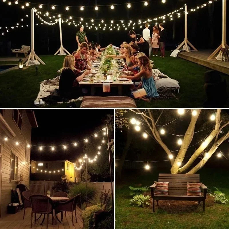 2024 New Solar Crystal Globe LED String Lights LED Solar Outdoor Light IP65 Fairy Light Christmas Garland for Garden Party Decor Econic Blanks